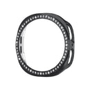 ENKAY HAT PRINCE For Samsung Galaxy Watch8 40mm Case with PMMA Screen Film Rhinestone Decor PC Watch Cover - Black - 2