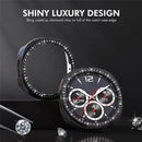 ENKAY HAT PRINCE For Samsung Galaxy Watch8 40mm Case with PMMA Screen Film Rhinestone Decor PC Watch Cover - Black - 3