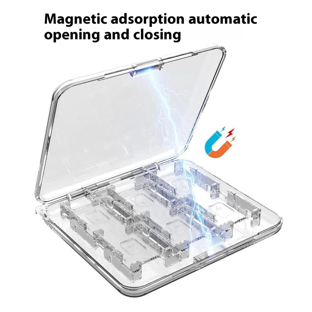 IPEGA PG-SW2107 For Nintendo Switch 2 Transparent Magnetic Game Card Storage Case Holds 12 Game Cards and 2 TF Cards - 3