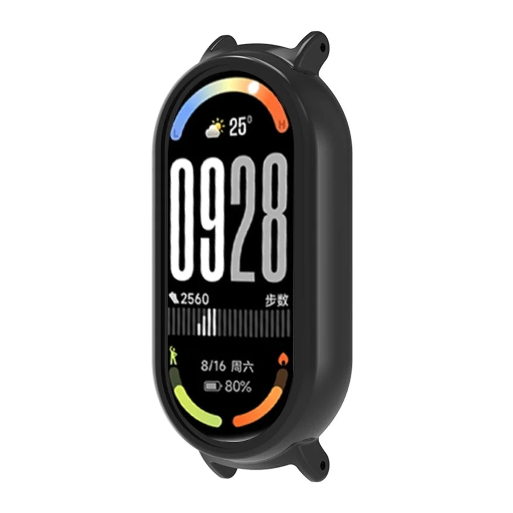 For Xiaomi Smart Band 10 NFC / Band 10 Watch Case Hollow PC Watch Protective Cover - Black - 1