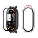 For Xiaomi Smart Band 10 Ceramic Watch Case PC Cover with Tempered Glass Screen Film - Black - 4