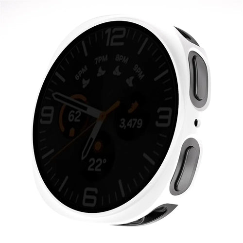 For Samsung Galaxy Watch8 Classic 46mm PC Watch Case with Anti-Spy Screen Protector - White - 1
