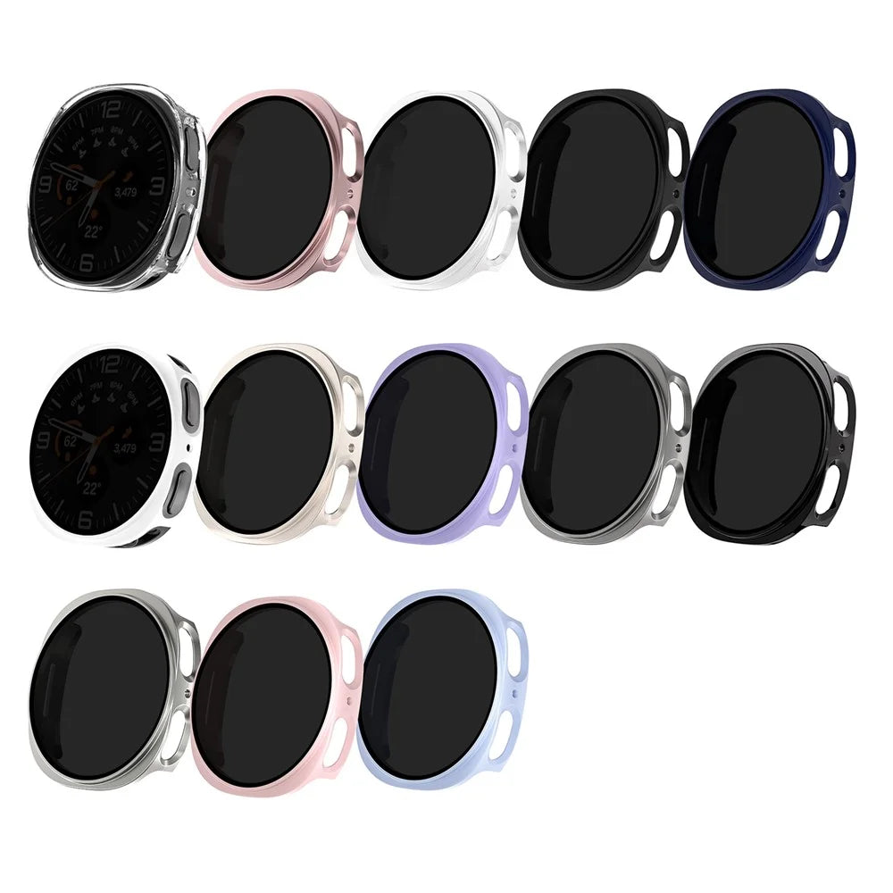 For Samsung Galaxy Watch8 Classic 46mm PC Watch Case with Anti-Spy Screen Protector - White - 3