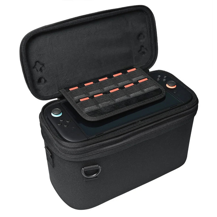 HS-SW2807BK For Nintendo Switch 2 Travel Storage Case Double Layer Protective Carrying Bag - Black - 5