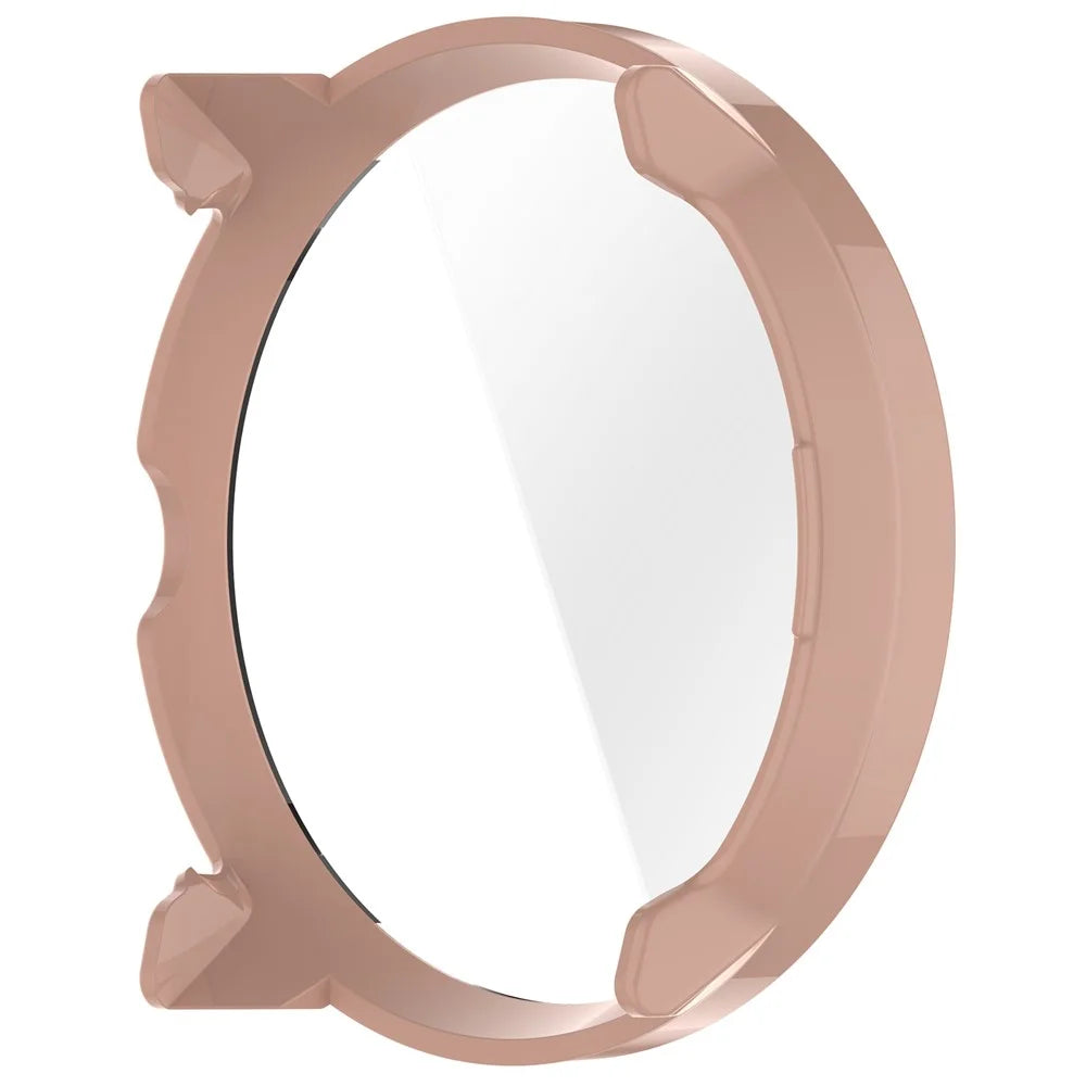 For Suunto Run Watch Case PC Frame with Tempered Glass Screen Film - Pink - 5