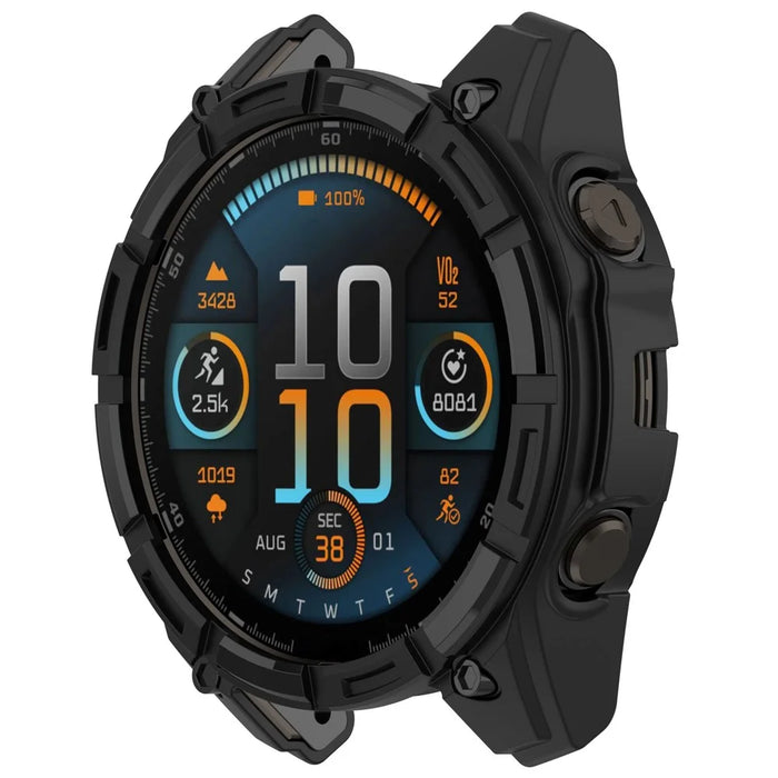 For Garmin quatix 8 51mm TPU Watch Case Hollow Shockproof Bumper Frame - Black - 2