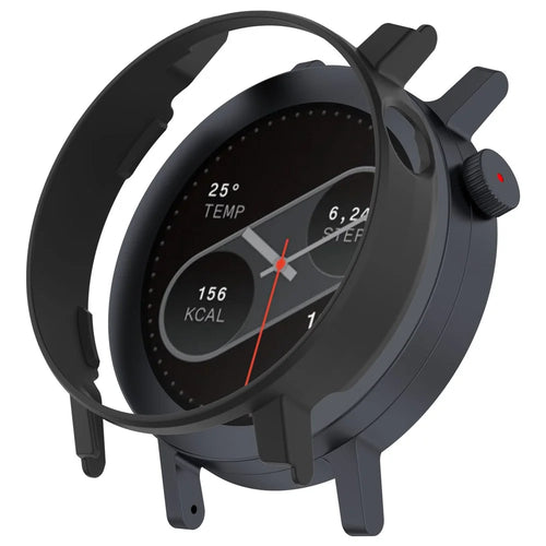 For Nothing CMF Watch 3 Pro Half Coverage Hollow-Out Protective Frame PC Watch Case - Black - 1