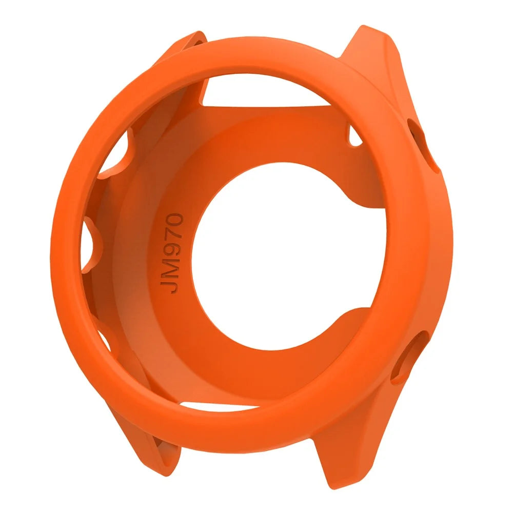 For Garmin Forerunner 970 Watch Case Soft Silicone Hollow Watch Frame Cover - Orange - 1