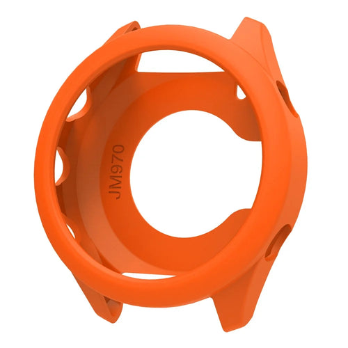 For Garmin Forerunner 970 Watch Case Soft Silicone Hollow Watch Frame Cover - Orange - 1
