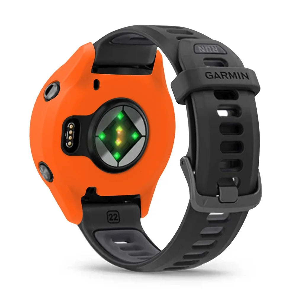 For Garmin Forerunner 970 Watch Case Soft Silicone Hollow Watch Frame Cover - Orange - 3
