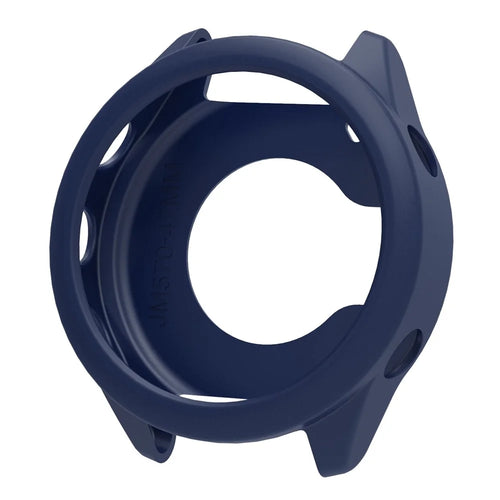 For Garmin Forerunner 570 47mm Watch Case Soft Silicone Hollow Watch Frame Cover - Navy Blue - 1