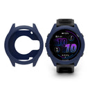 For Garmin Forerunner 570 47mm Watch Case Soft Silicone Hollow Watch Frame Cover - Navy Blue - 4