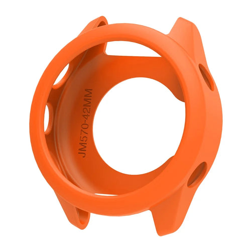 For Garmin Forerunner 570 42mm Watch Case Soft Silicone Hollow Watch Frame Cover - Orange - 1