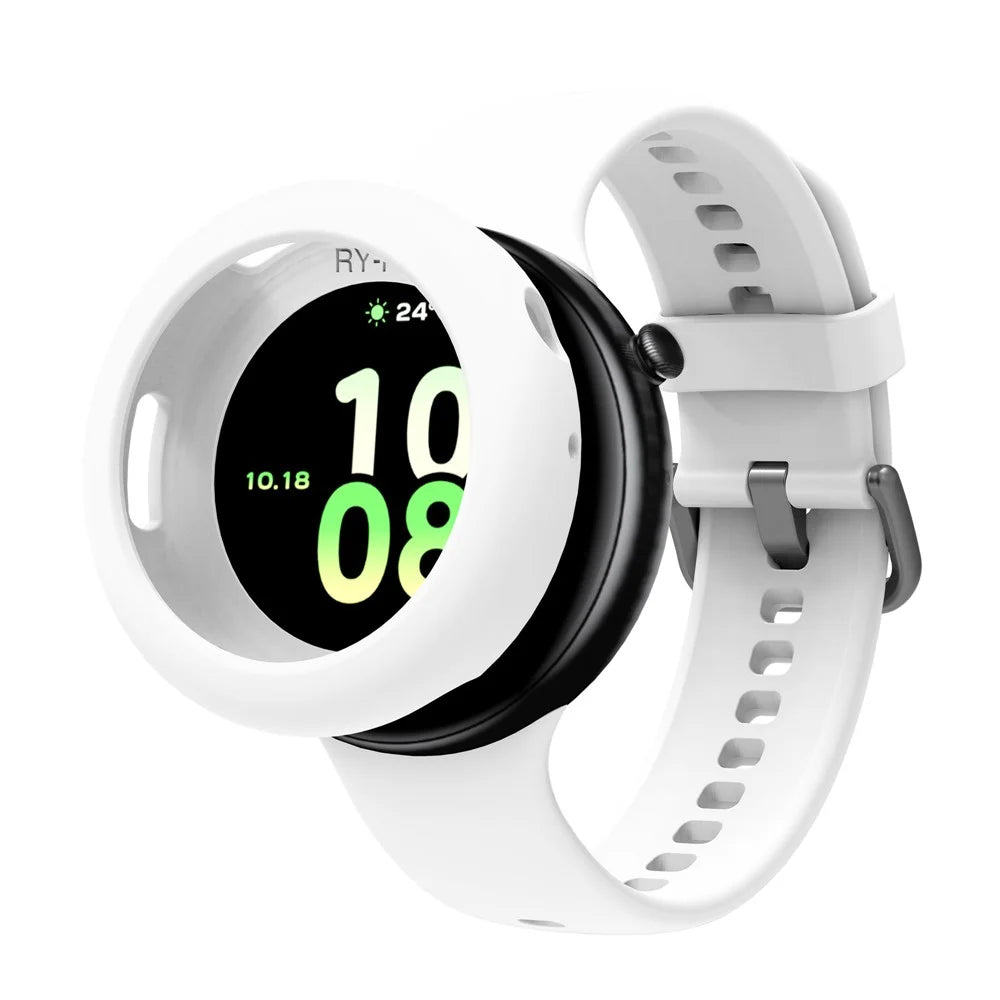 For Honor Watch Fit Vitality Edition Protective Case Shockproof Scratch Resistant Silicone Cover - White - 4