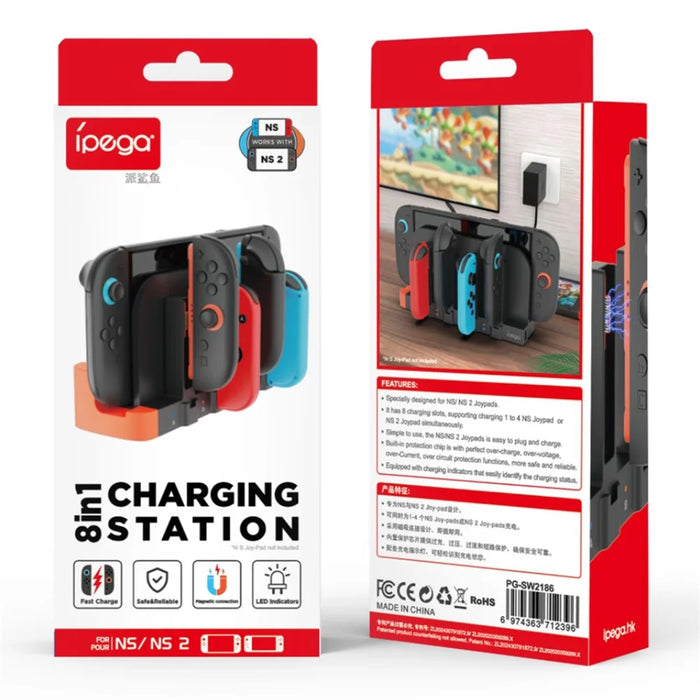 IPEGA PG-SW2186 Joy-Con Charging Dock for Nintendo Switch 2 / Switch / Switch OLED 4 in 1 Controller Charger - 7