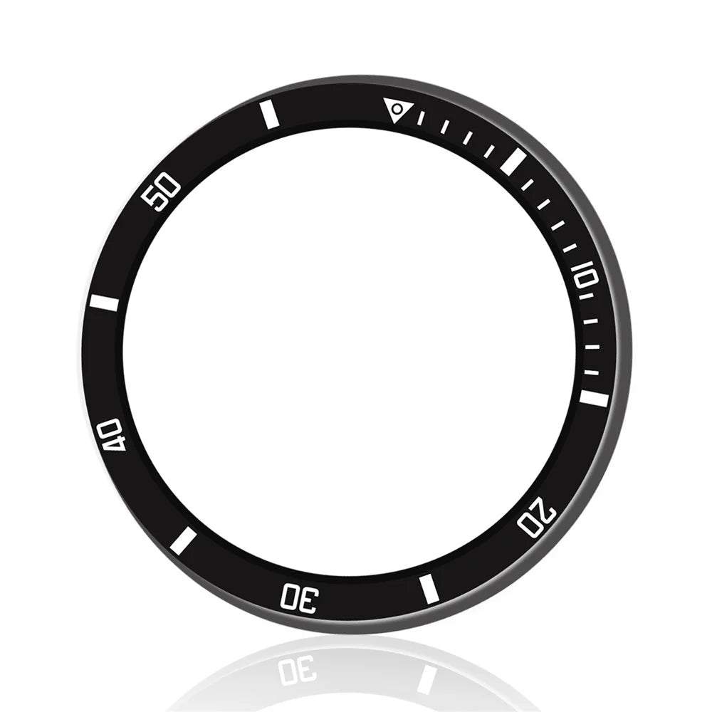Style A For Samsung Galaxy Watch8 40mm Watch Bezel Aluminum Alloy Protective Ring - Black  /  White Markings - 1