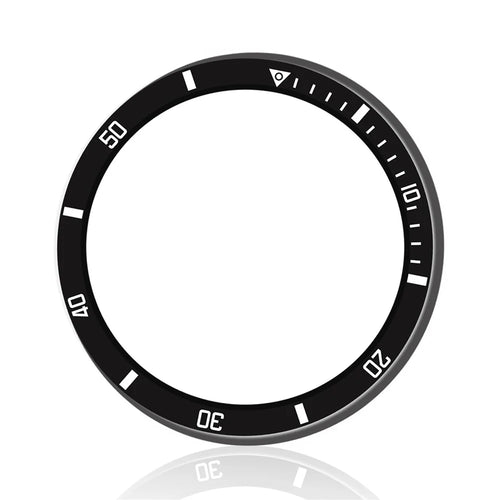 Style A For Samsung Galaxy Watch8 40mm Watch Bezel Aluminum Alloy Protective Ring - Black  /  White Markings - 1