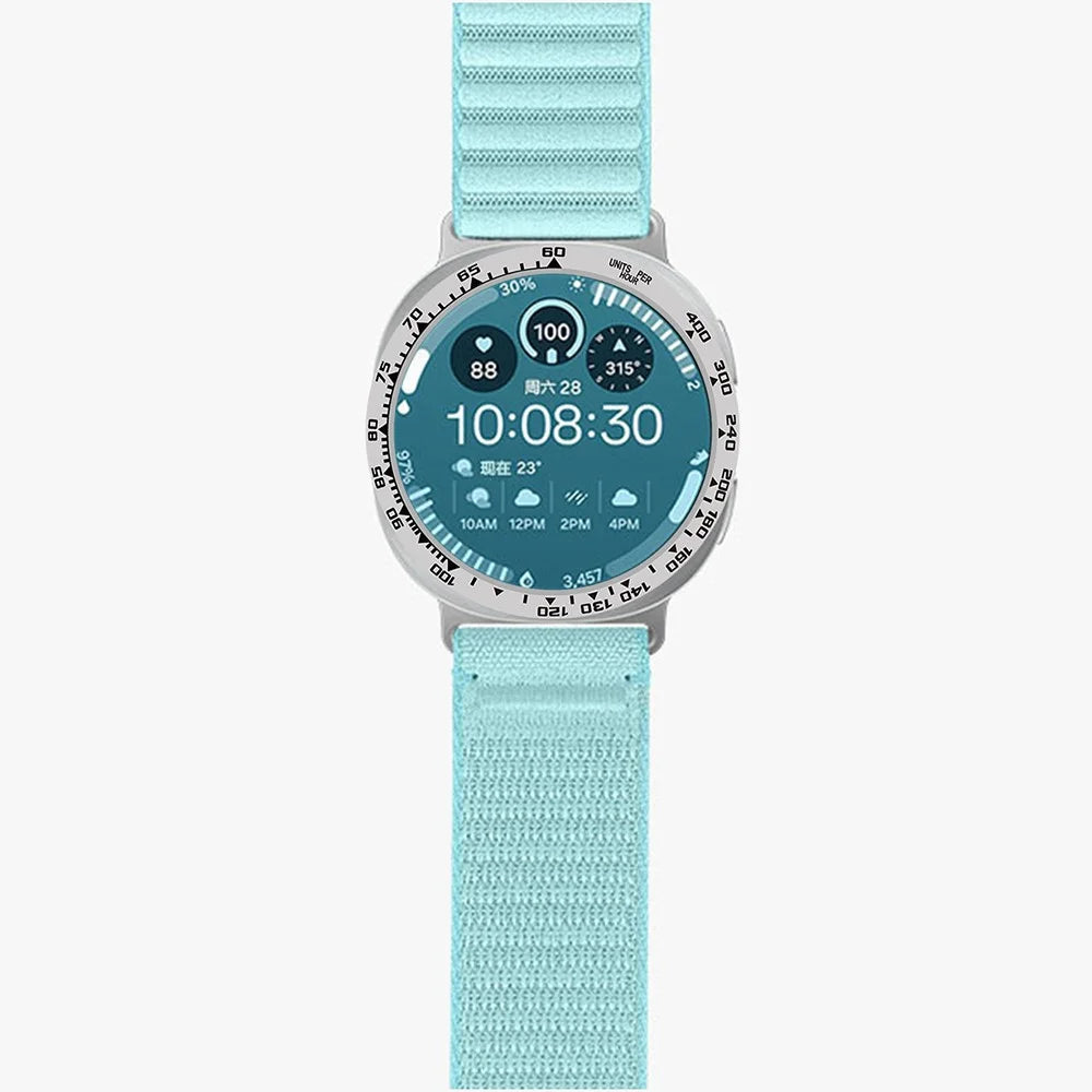 Style B For Samsung Galaxy Watch8 40mm Watch Bezel Aluminum Alloy Protective Ring - Black / White Markings - 3