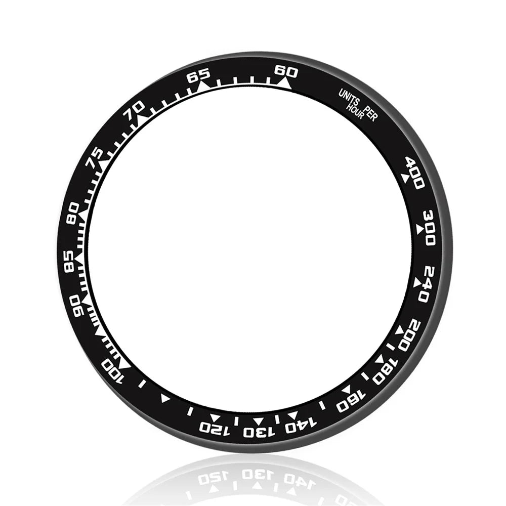 Style B For Samsung Galaxy Watch8 44mm Watch Bezel Aluminum Alloy Protective Ring - Black / White Markings - 1