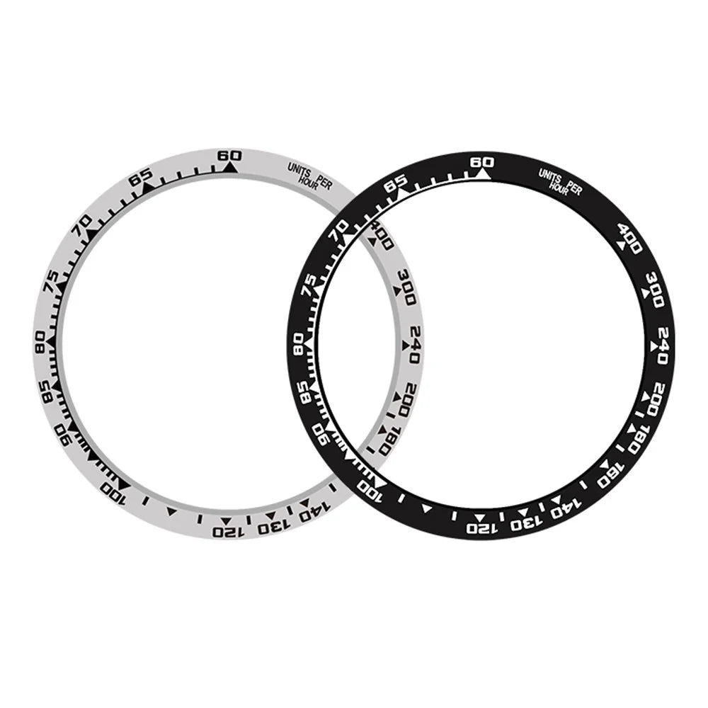 Style B For Garmin Fenix 8 MIP Solar 47mm Watch Bezel Aluminum Alloy Protective Ring - Silver / Black Markings - 4