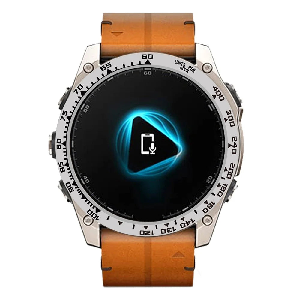 Style B For Garmin Fenix 8 AMOLED 51mm Watch Bezel Aluminum Alloy Protective Ring - Silver / Black Markings - 2