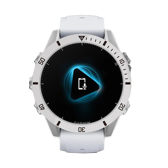Style A For Garmin Fenix 8 AMOLED 43mm Watch Bezel Aluminum Alloy Protective Ring - Silver / Black Markings - 3