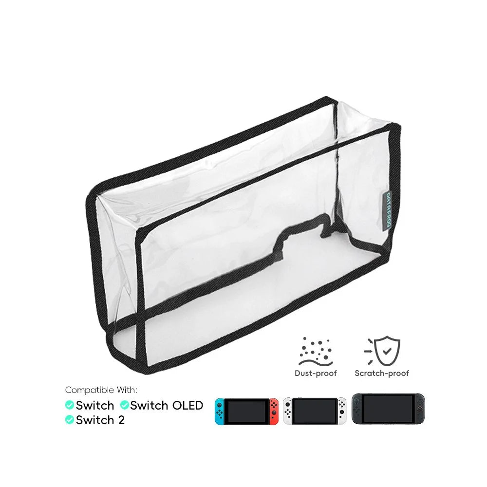 DATA FROG Dust Cover for Nintendo Switch 2 / Switch / Switch OLED Game Console Dock Protective Sleeve with 2 Joystick Caps - 2