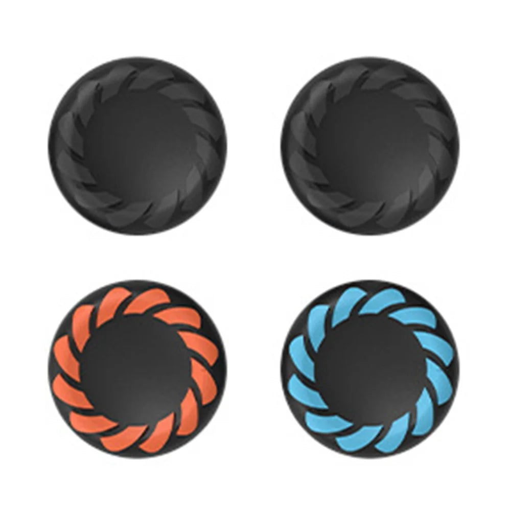 DATA FROG 4Pcs for Nintendo Switch 2 Joystick Caps Joy-Con Anti Slip Protective Thumb Grip Silicone Caps - Black+Orange+Blue - 1