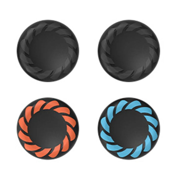 DATA FROG 4Pcs for Nintendo Switch 2 Joystick Caps Joy-Con Anti Slip Protective Thumb Grip Silicone Caps - Black+Orange+Blue - 1