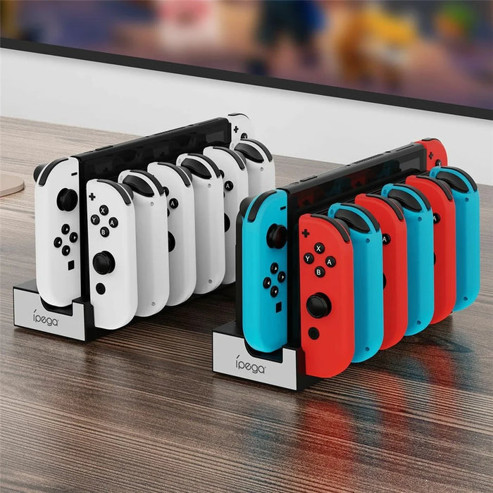 IPEGA PG-SW129 For Nintendo Switch / Switch OLED 6 in 1 Charger Dock Joy-Con Charging Station - Black  /  White - 5