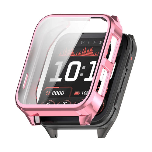 ENKAY HAT PRINCE For Garmin Venu X1 TPU Watch Case   Electroplating Watch Cover with Screen Protector - Pink - 1