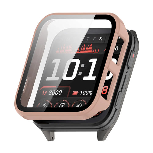 ENKAY HAT PRINCE For Garmin Venu X1 Watch Case   Rubberized Hard PC Cover with Tempered Glass - Pink - 1