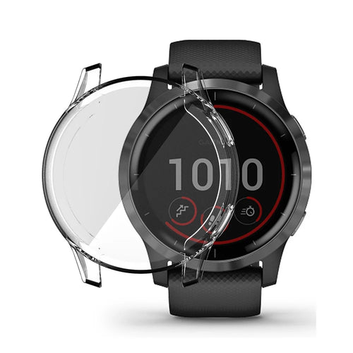 HAT PRINCE Transparent Full Coverage Soft TPU Watch Cover Case for Garmin Venu 2 45mm / Vivoactive 4 45mm - 1
