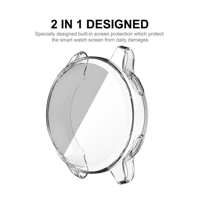 HAT PRINCE Transparent Full Coverage Soft TPU Watch Cover Case for Garmin Venu 2 45mm / Vivoactive 4 45mm - 2