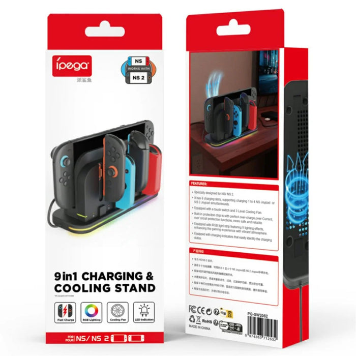 IPEGA PG-SW2062 Console Cooling Stand for Nintendo Switch 2 / Switch / Switch OLED Controller Charging Dock with RGB Lights - 6