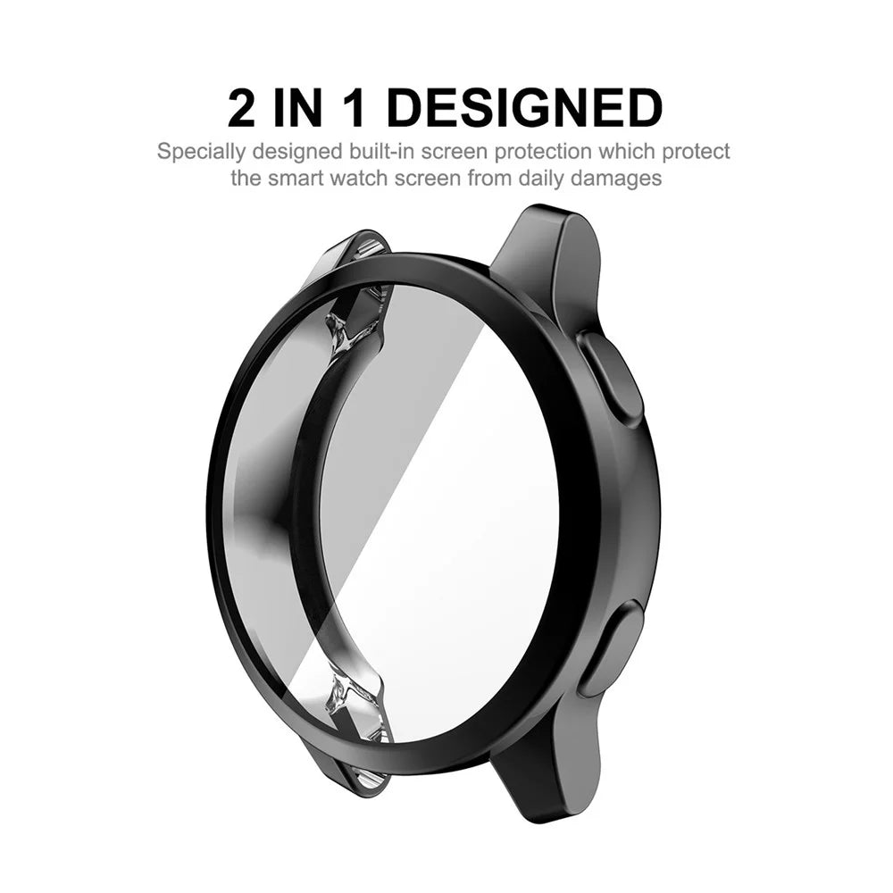 HAT PRINCE Electroplated TPU Full Coverage Anti-fall Smart Watch Case Shell for Garmin Venu 2 / Vivoactive 4 - Black - 2