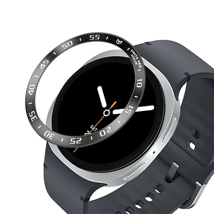 Type A for Samsung Galaxy Watch8 40mm Bezel Ring Metal Bezel Styling Dial Protective Case Cover - Black  /  White Characters - 1