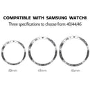 Type A for Samsung Galaxy Watch8 44mm Bezel Ring Metal Bezel Styling Dial Protective Case Cover - Black / White Characters - 3