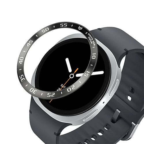 Type A for Samsung Galaxy Watch8 Classic 46mm Bezel Ring Metal Bezel Styling Dial Protective Case Cover - Black / White Characters - 1