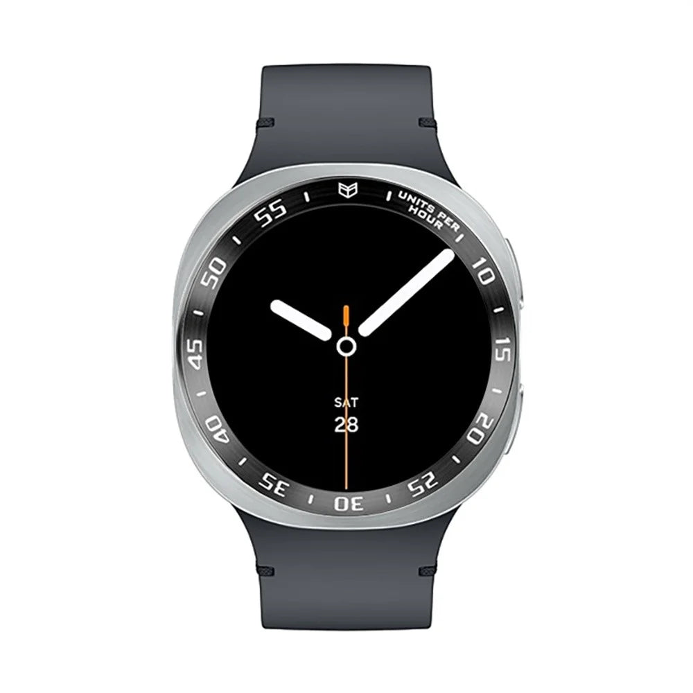 Type A for Samsung Galaxy Watch8 Classic 46mm Bezel Ring Metal Bezel Styling Dial Protective Case Cover - Black / White Characters - 2