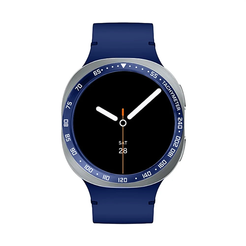 Type E for Samsung Galaxy Watch8 40mm Bezel Ring Anti Scratch Metal Watch Bezel Loop - Blue / White Characters - 2