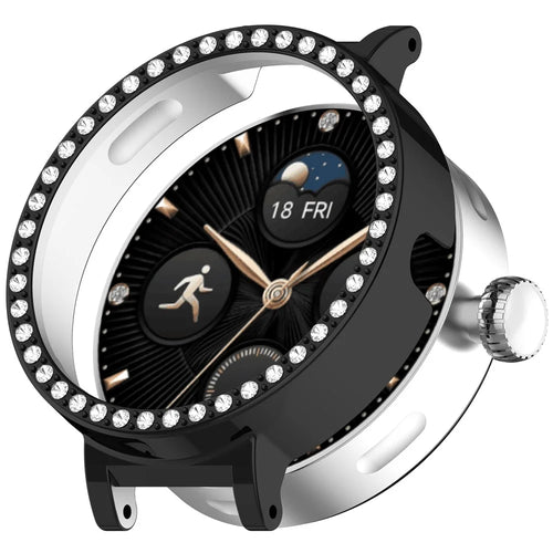 For Honor Choice SAGA Smart Watch 2 PC Case Rhinestone Decor Smartwatch Protective Cover - Black - 1