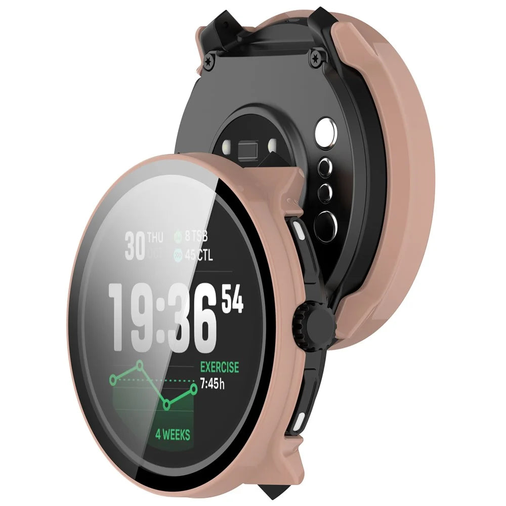 For Suunto Race 2 Hard PC Watch Case with Tempered Glass Screen Film - Pink - 3
