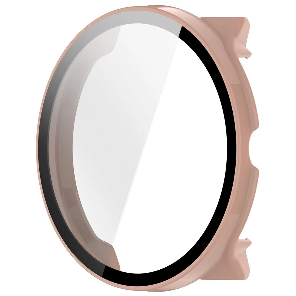 For Suunto Race 2 Hard PC Watch Case with Tempered Glass Screen Film - Pink - 4