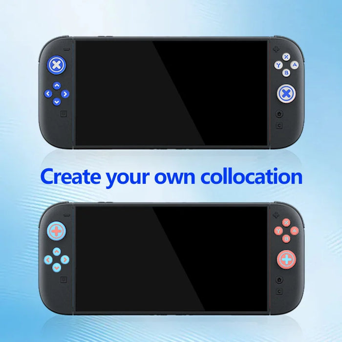 10 in 1 For Nintendo Switch 2 Silicone Thumb Grips Button Caps Joystick Covers Game Controller Protection Kit - Blue - 5