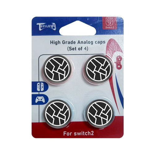 4PCS Silicone Thumb Grips For Nintendo Switch 2 Controller Anti Slip Analog Joystick Caps Cover - Black - 1