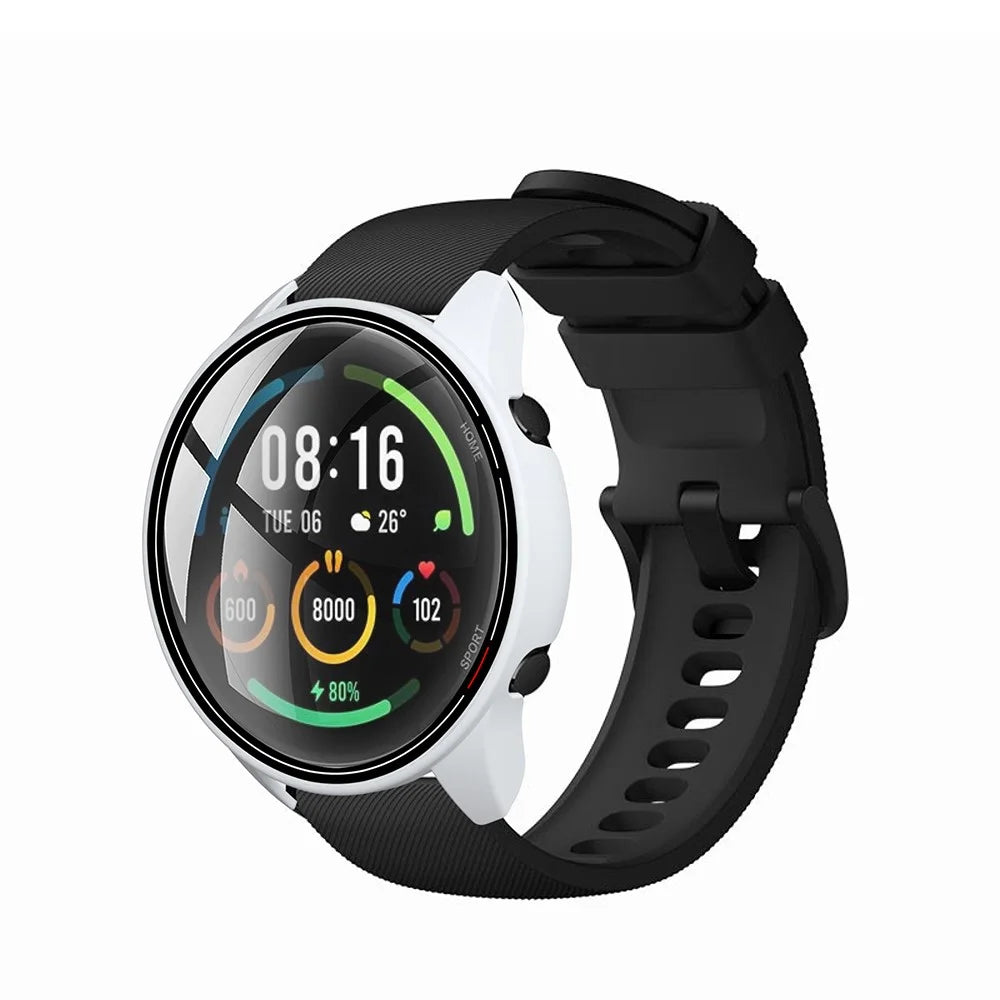 PC Smart Watch Protective Case Cover with Tempered Glass Screen Protector Film for Xiaomi Mi Watch Color - White - 5