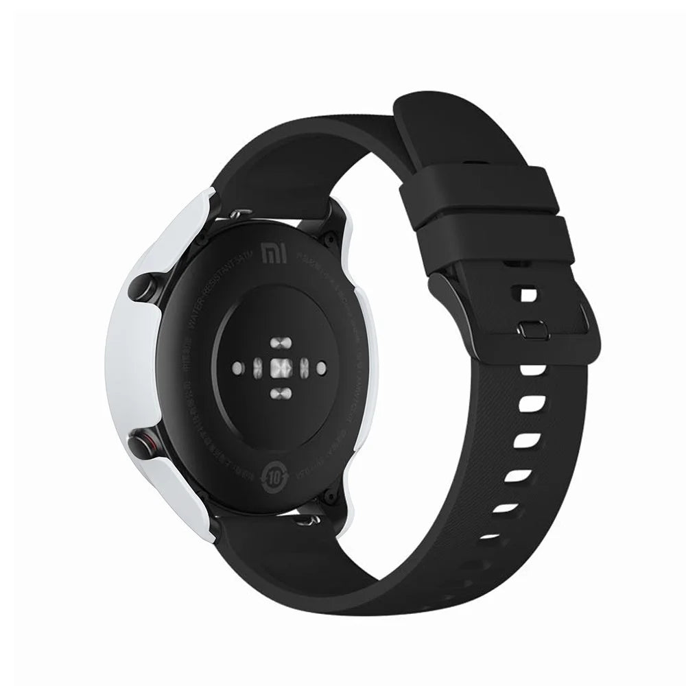 PC Smart Watch Protective Case Cover with Tempered Glass Screen Protector Film for Xiaomi Mi Watch Color - White - 7