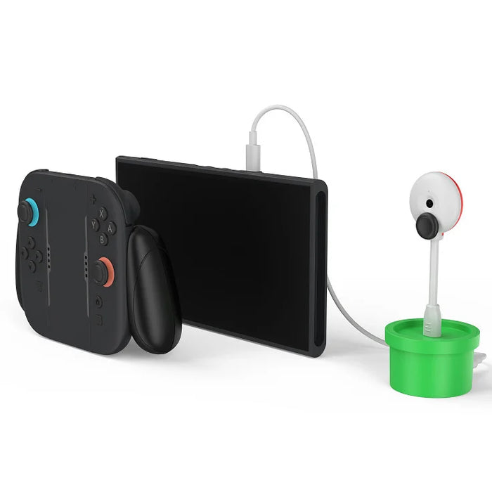 For Nintendo Switch 2 Game Console Plant Shape 1080P HD USB Camera with Charging Base - Green - 5