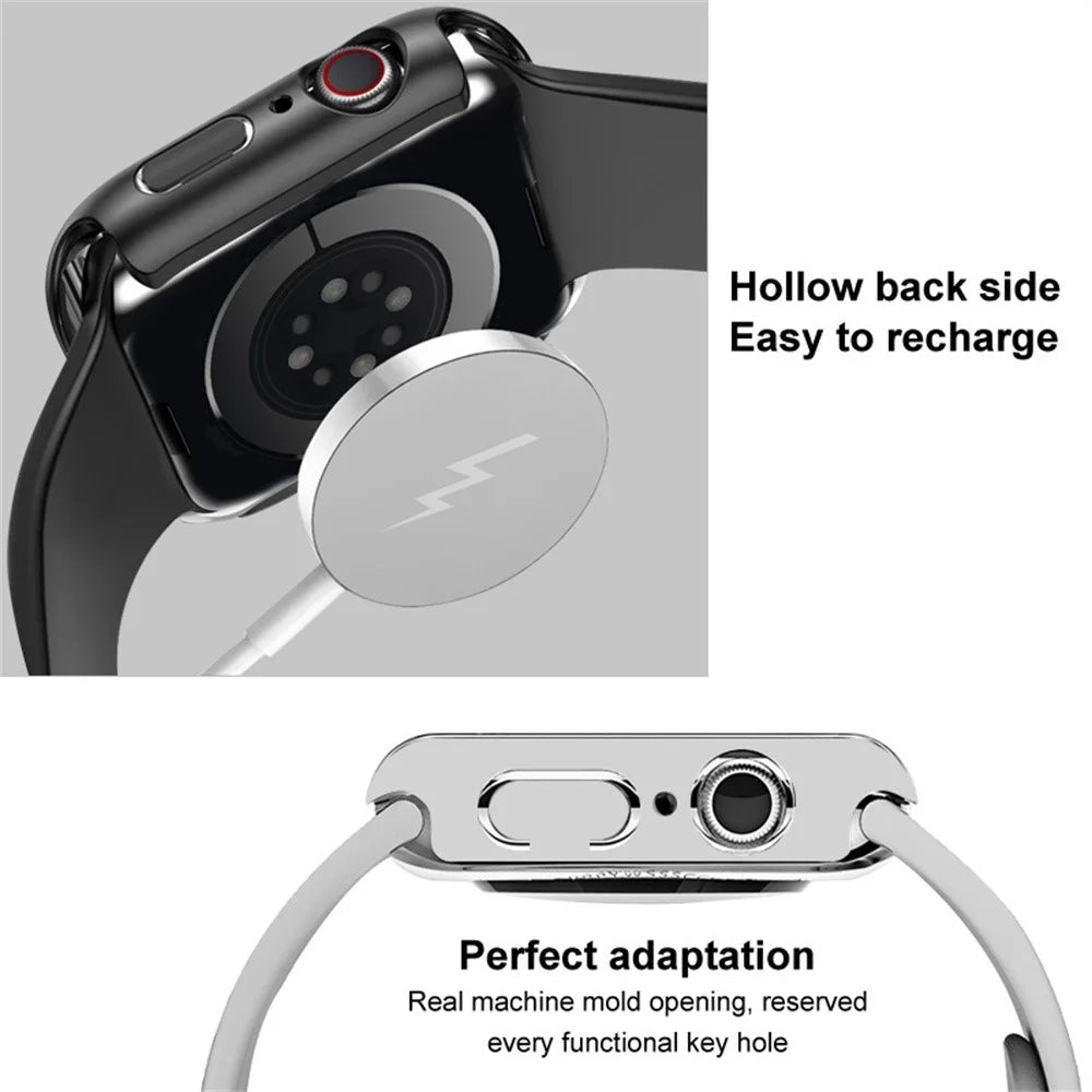 IMAK For Apple Watch SE 3  /  2  / 1 40mm Silicone Watch Strap with PC Watch Case and Tempered Glass - Green - 6